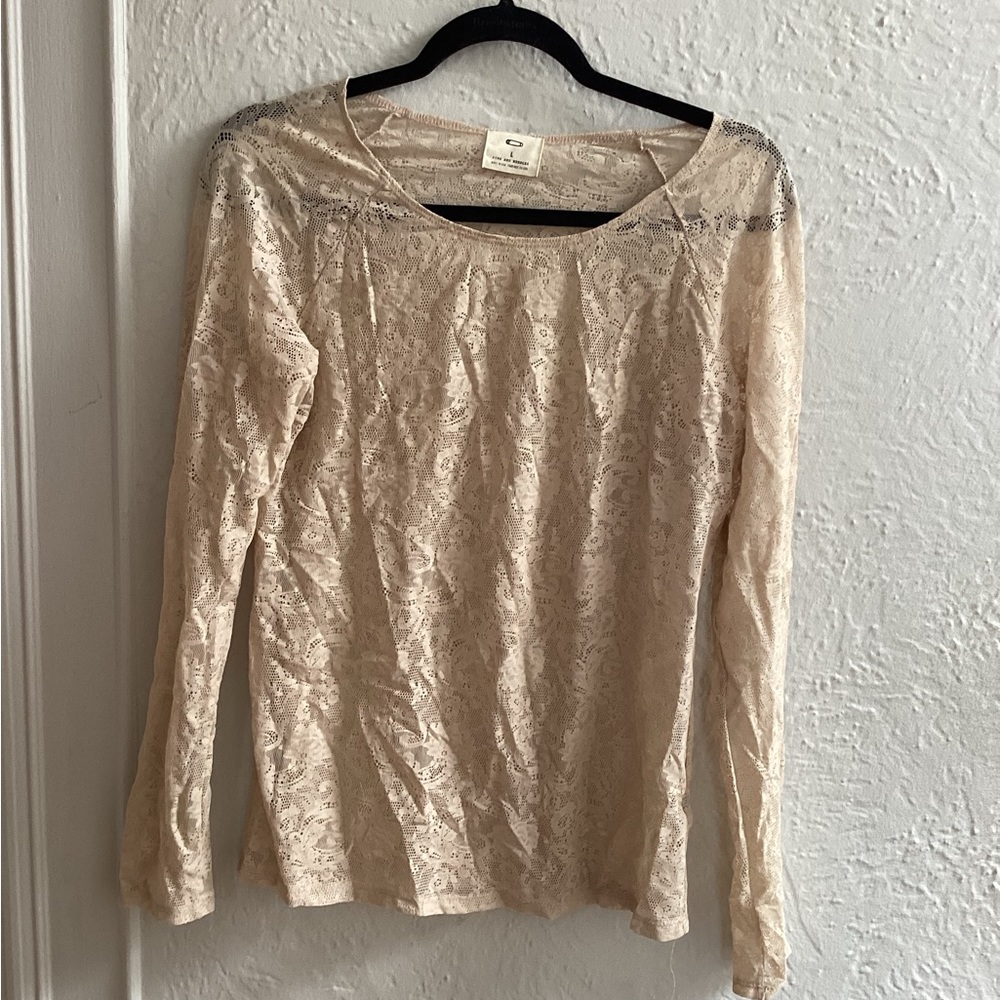 Lace sheer long sleeve